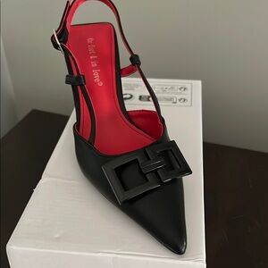 Elegant Black Women's Slingback Heels